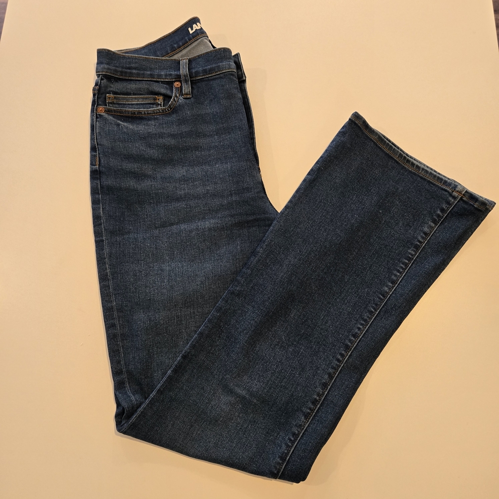 Land's End Women's Recover High Rise Bootcut Jeans In Port Indigo